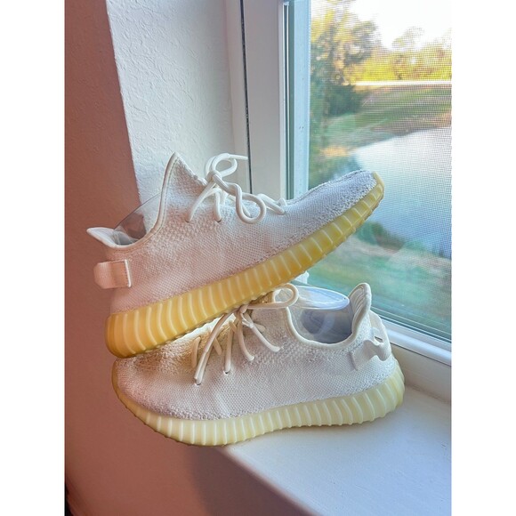 Yeezy Adidas Boost 350 V2 Sneakers Men’s Size 8 in Cream White - Picture 8 of 12